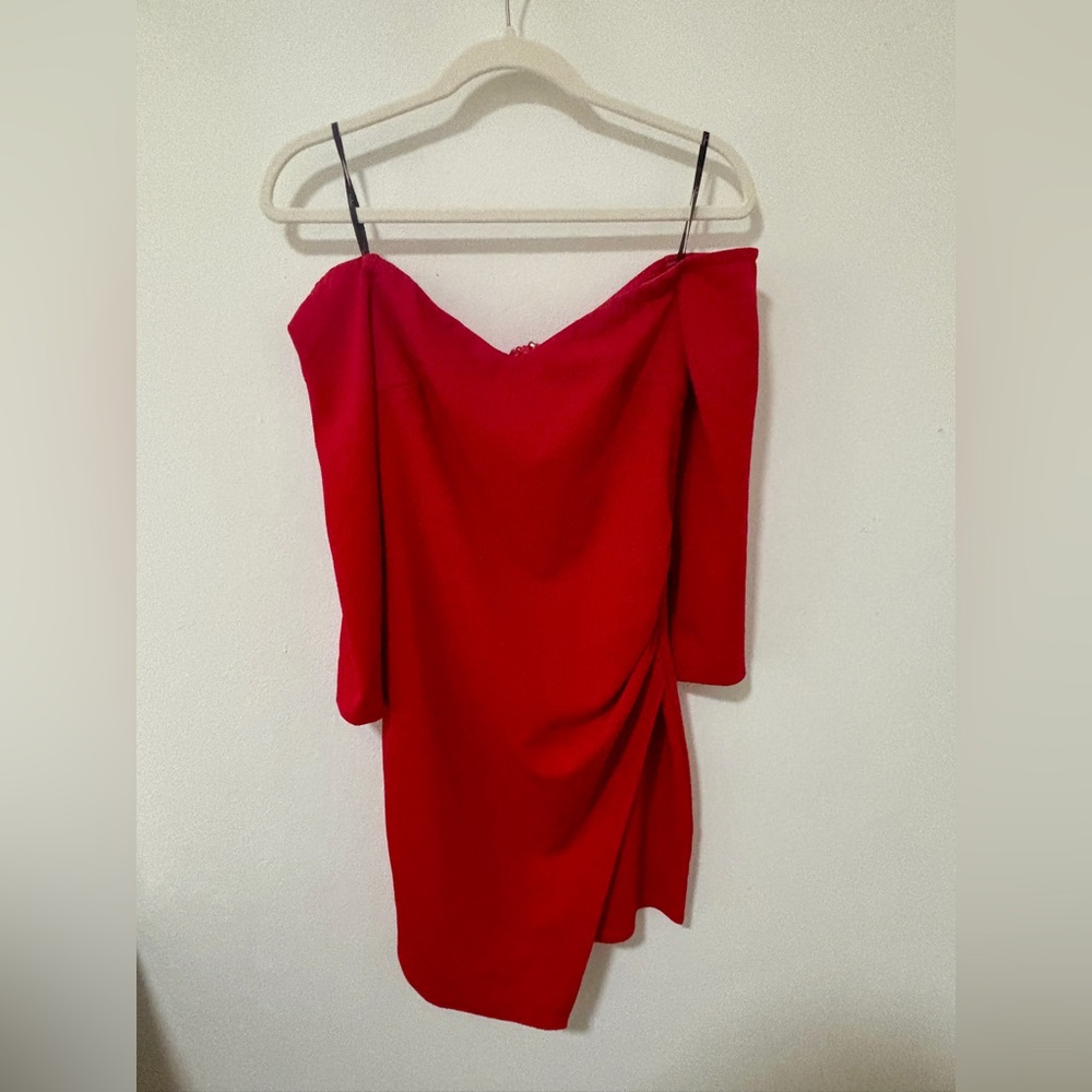 Lulu's Vibrant Red Asymmetrical Dress